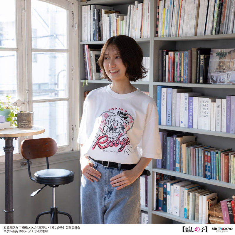 (Goods - Shirt) TV Anime Oshi no Ko Vol.2 Monotone Scene Art T-shirt 3 (Ruby) White