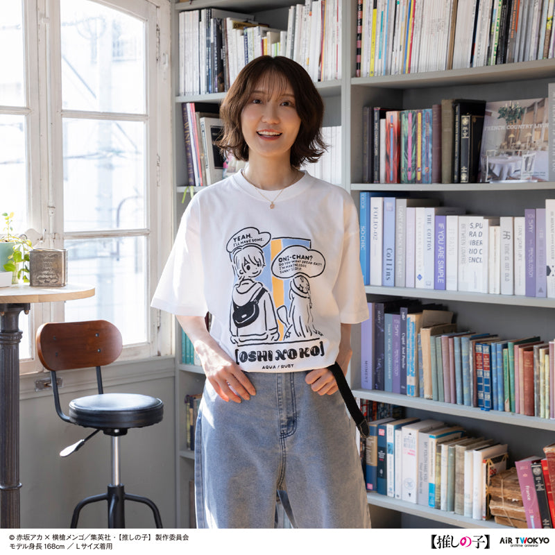 (Goods - Shirt) TV Anime Oshi no Ko Vol.2 Monotone Scene Art T-shirt 2 (Aqua) White
