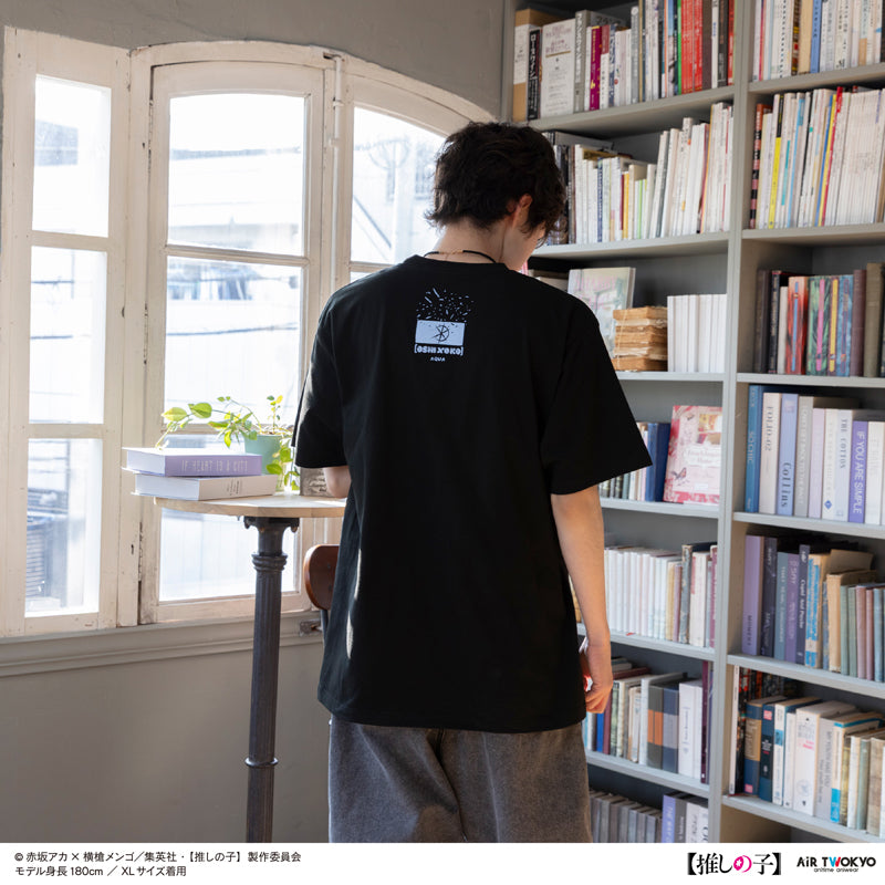 (Goods - Shirt) TV Anime Oshi no Ko Vol.2 Monotone Scene Art T-shirt 2 (Aqua) Black