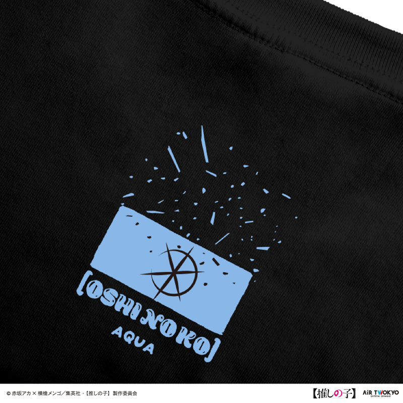 (Goods - Shirt) TV Anime Oshi no Ko Vol.2 Monotone Scene Art T-shirt 2 (Aqua) Black