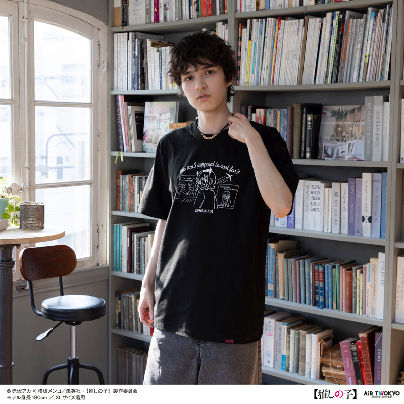 (Goods - Shirt) TV Anime Oshi no Ko Vol.2 Monotone Scene Art T-shirt 6 (MEM-cho) Black