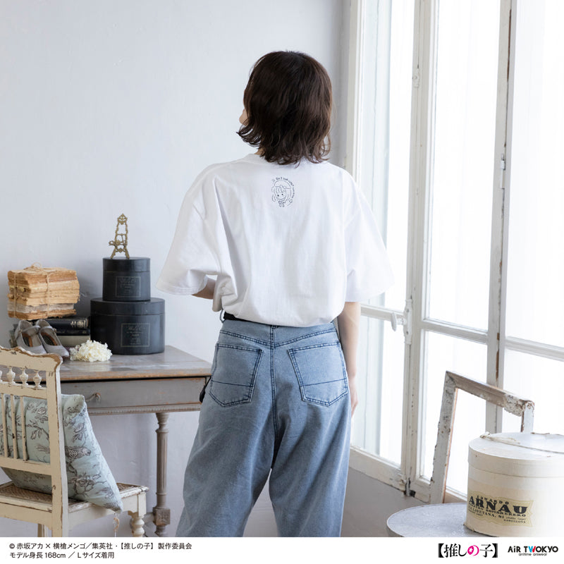 (Goods - Shirt) TV Anime Oshi no Ko Vol.2 Monotone Scene Art T-shirt 4 (Kana Arima & Aqua) White