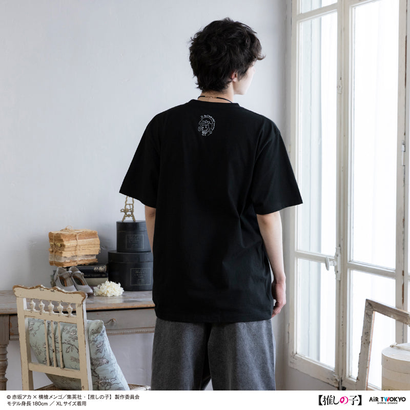 (Goods - Shirt) TV Anime Oshi no Ko Vol.2 Monotone Scene Art T-shirt 4 (Kana Arima & Aqua) Black