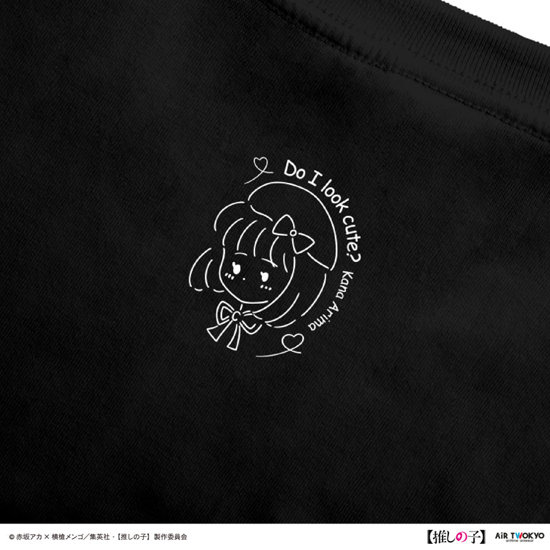 (Goods - Shirt) TV Anime Oshi no Ko Vol.2 Monotone Scene Art T-shirt 4 (Kana Arima & Aqua) Black