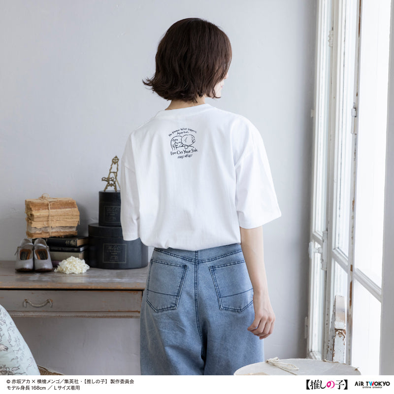 (Goods - Shirt) TV Anime Oshi no Ko Vol.2 Monotone Scene Art T-shirt 5 (Akane Kurokawa & Aqua) White