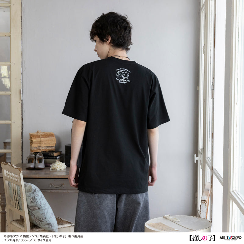 (Goods - Shirt) TV Anime Oshi no Ko Vol.2 Monotone Scene Art T-shirt 5 (Akane Kurokawa & Aqua) Black