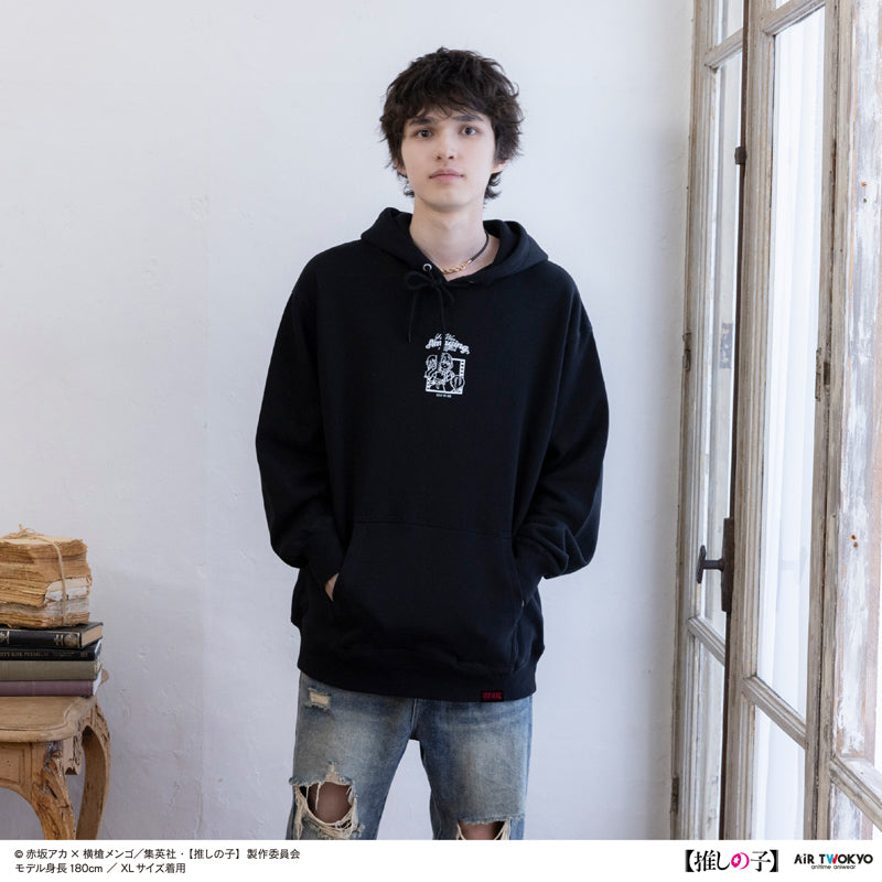(Goods - Shirt) TV Anime Oshi no Ko Vol.2 Monotone Scene Art Hoodie 1 (Ai) Black