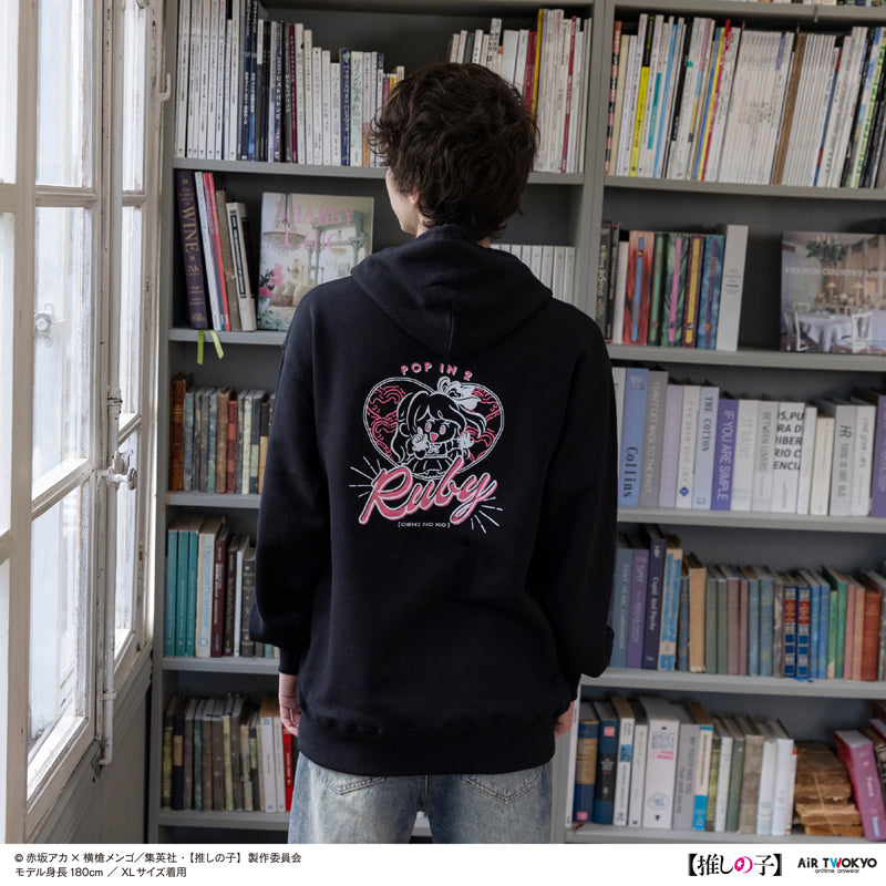 (Goods - Shirt) TV Anime Oshi no Ko Vol.2 Monotone Scene Art Hoodie 3 (Ruby) Black