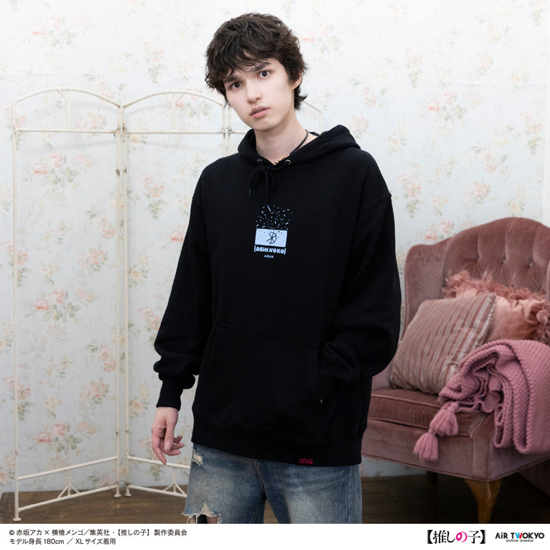 (Goods - Shirt) TV Anime Oshi no Ko Vol.2 Monotone Scene Art Hoodie 2 (Aqua) Black