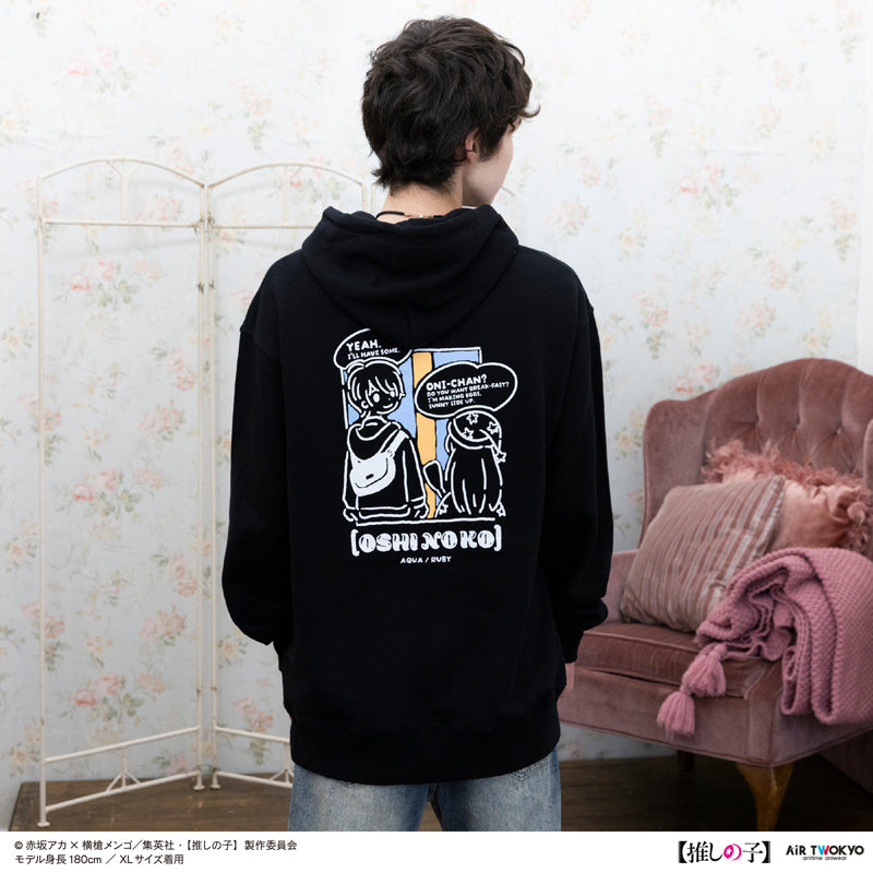 (Goods - Shirt) TV Anime Oshi no Ko Vol.2 Monotone Scene Art Hoodie 2 (Aqua) Black