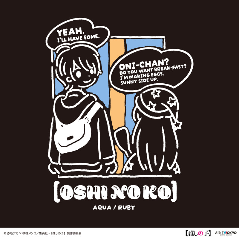 (Goods - Shirt) TV Anime Oshi no Ko Vol.2 Monotone Scene Art Hoodie 2 (Aqua) Black