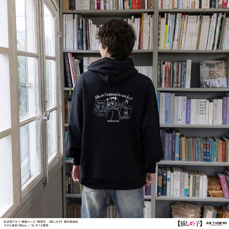 (Goods - Shirt) TV Anime Oshi no Ko Vol.2 Monotone Scene Art Hoodie 6 (MEM-cho) Black