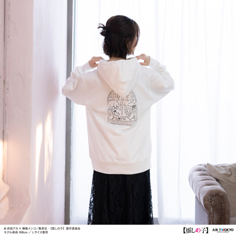 (Goods - Shirt) TV Anime Oshi no Ko Vol.2 Monotone Scene Art Hoodie 4 (Kana Arima & Aqua) White