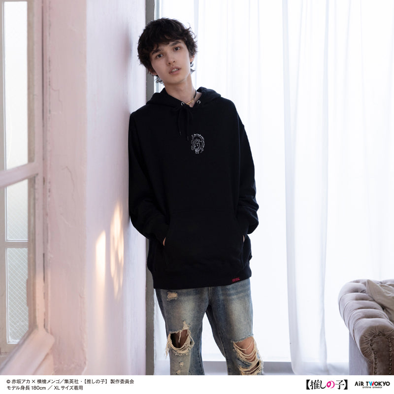 (Goods - Shirt) TV Anime Oshi no Ko Vol.2 Monotone Scene Art Hoodie 4 (Kana Arima & Aqua) Black