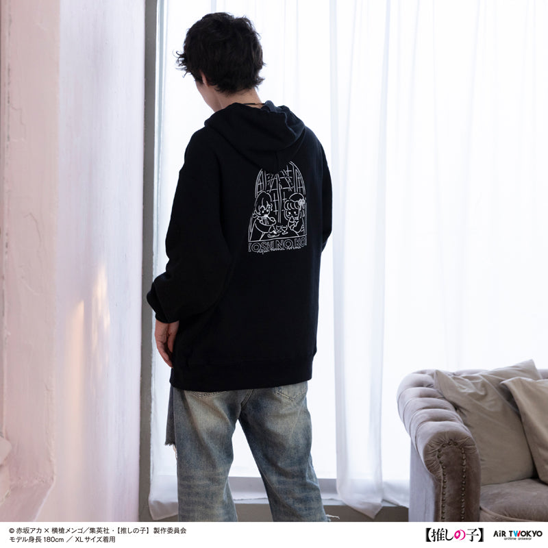 (Goods - Shirt) TV Anime Oshi no Ko Vol.2 Monotone Scene Art Hoodie 4 (Kana Arima & Aqua) Black