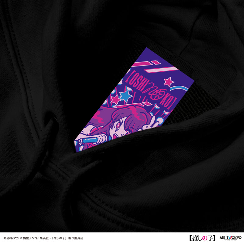 (Goods - Shirt) TV Anime Oshi no Ko Vol.2 Monotone Scene Art Hoodie 5 (Akane Kurokawa & Aqua) Black