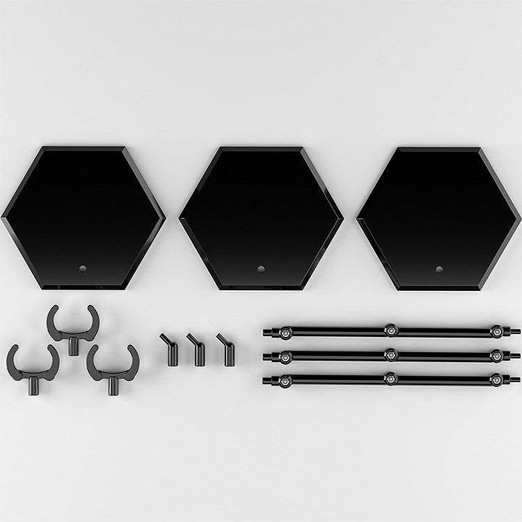 (Figure Accessory)The Simple Stand x3 Black (for Figures & Models) Hex Type