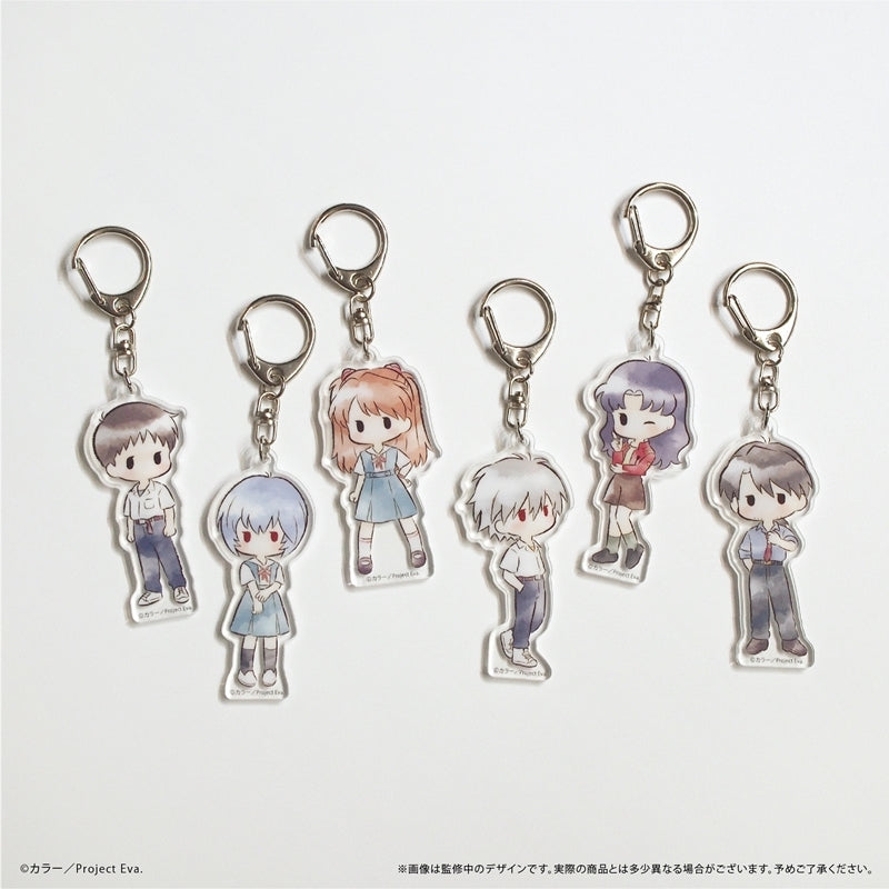 (1BOX=6)(Goods - Keychain) Neon Genesis Evangelion Retro Chic Acrylic Keychain