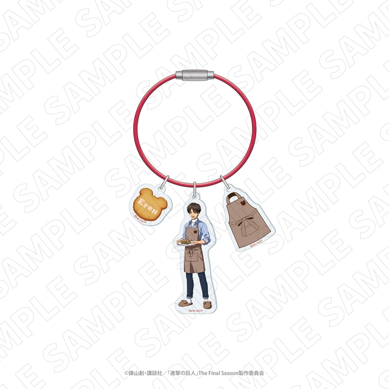 (Goods - Keychain) Attack on Titan 3 o'clock Attack on Titan Wire Acrylic Keychain (Eren)