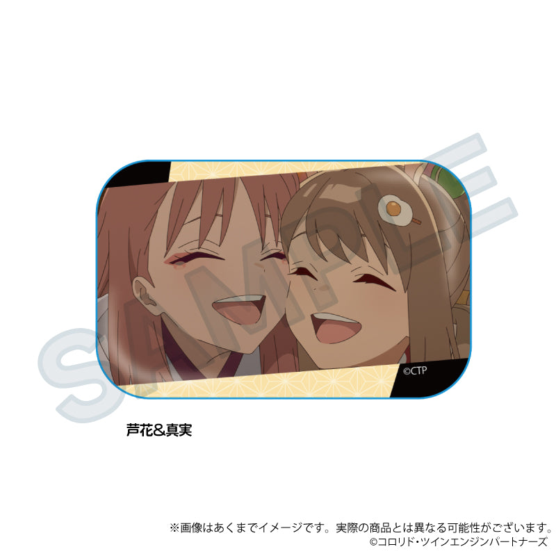 (Goods - Badge) Cosmic Princess Kaguya! Anime Still Square Button Badge Roka & Mami