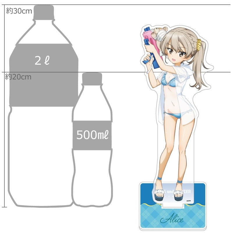 (Goods - Acrylic Stand) Girls und Panzer das Finale Exclusive Art Big Acrylic Stand (Alice Shimada/Water Gun Sun Tan Ver.)