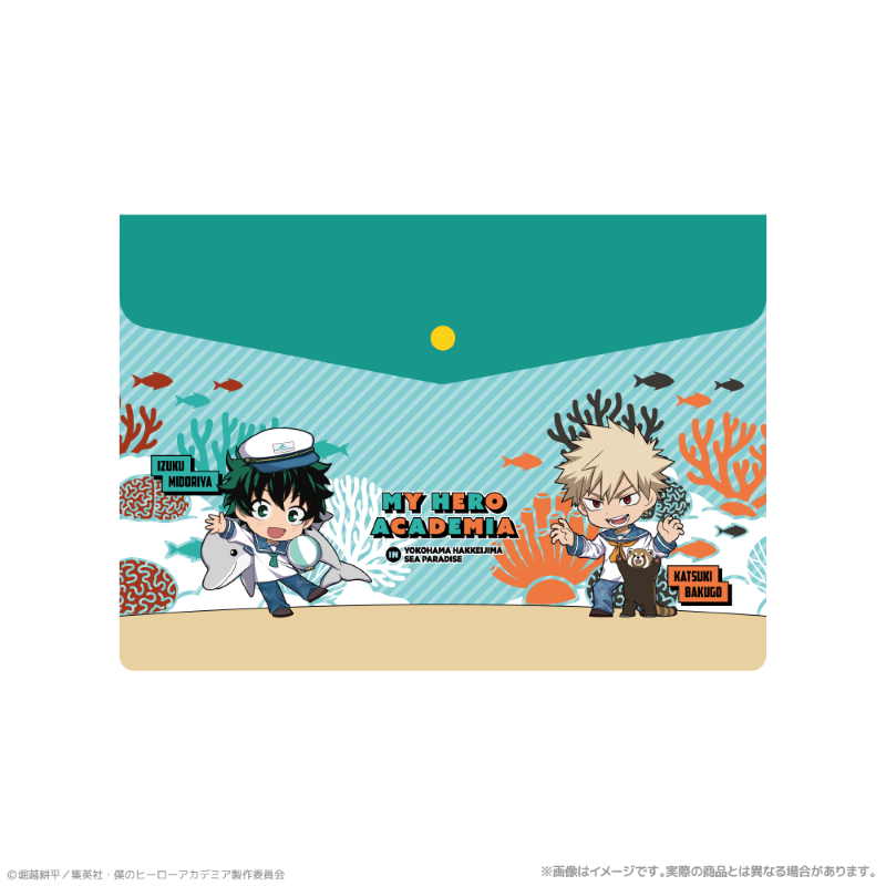 (Goods - Pouch) My Hero Academia Envelope Case_Izuku Midoriya & Katsuki Bakugo Together with Sea Creatures PLUS ULTRA