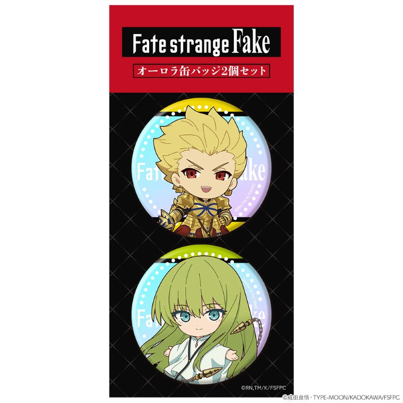 (Goods - Badge) Fate/strange Fake Iridescent Button Badge Set of 2 Chibi Archer & Lancer