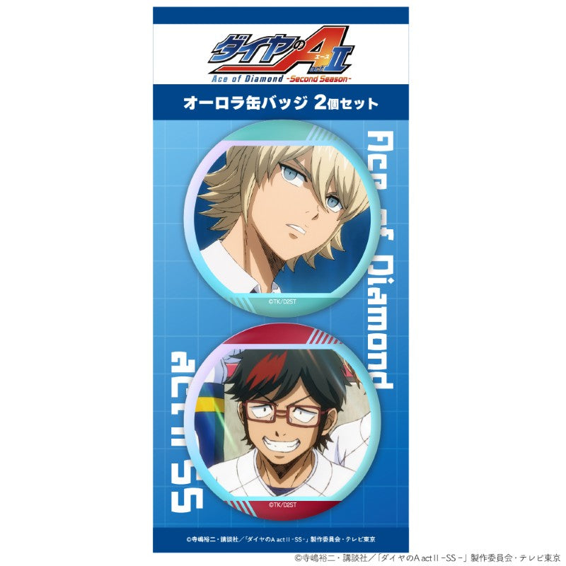 (Goods - Badge) Ace of Diamond actⅡ -Second Season- Iridescent Button Badge Set of 2 Koushuu Okumura & Takuma Seto