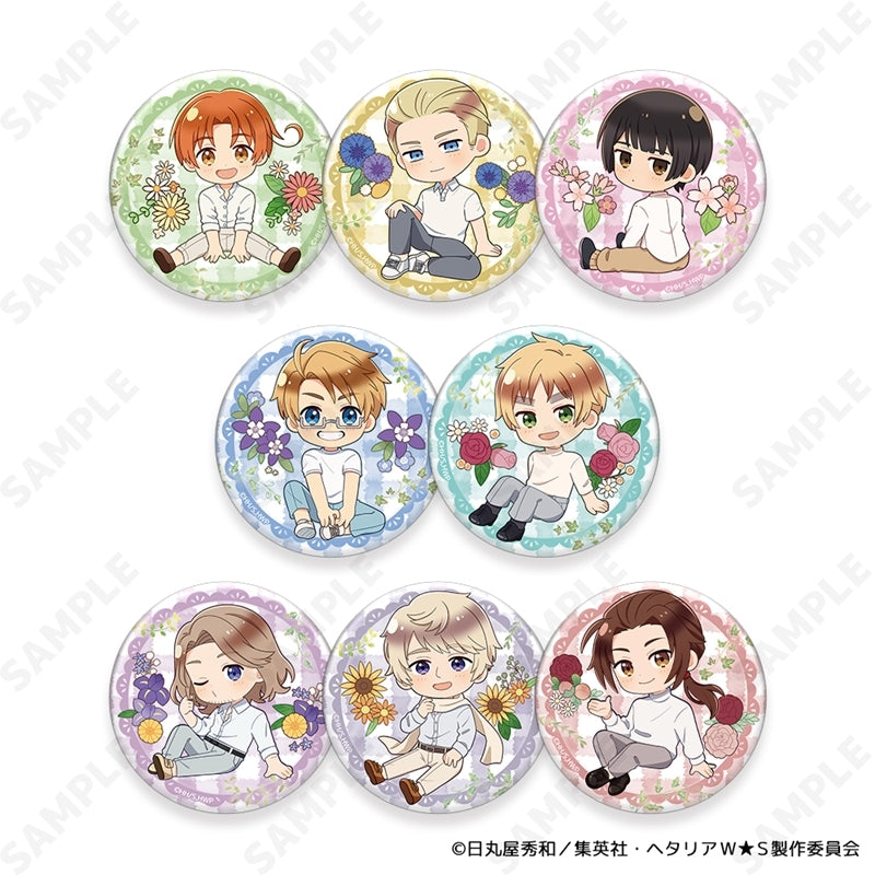 (1BOX=8)(Goods - Badge) Hetalia World★Stars Trading Button Badge ~ Flower Shower ~ [mini Dress Collection ](animate Bonus付)