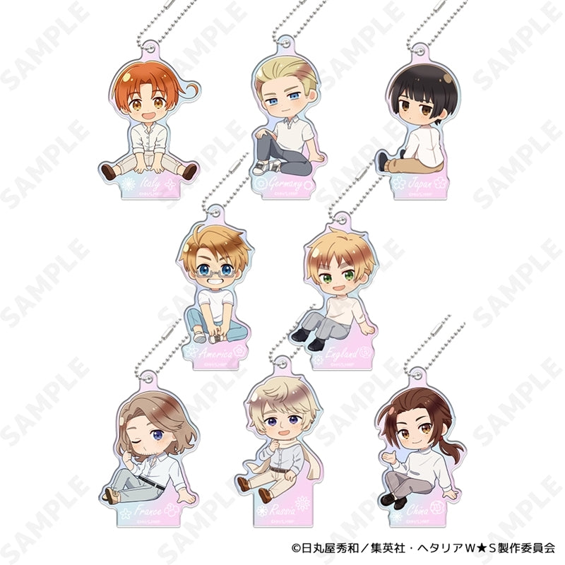 (1BOX=8)(Goods - Keychain) Hetalia World★Stars Iridescent Acrylic Keychain Collection ~ Flower Shower ~ [mini Dress Collection ]