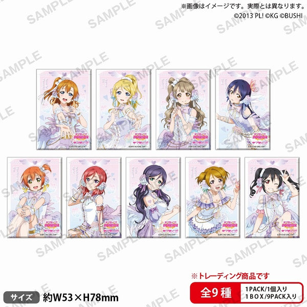 (1BOX=9)(Goods - Badge) Love Live! School Idol Festival Square Button Badge Collection μ's White Day Ver.
