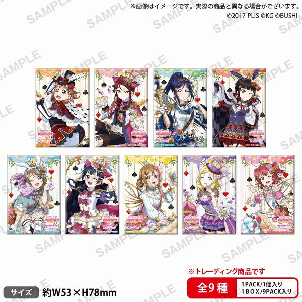 (1BOX=9)(Goods - Badge) Love Live! School Idol Festival Square Button Badge Collection Aqours Wonderland Ver.
