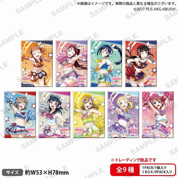 (1BOX=9)(Goods - Badge) Love Live! School Idol Festival Square Button Badge Collection Aqours Cheer Girl Ver.