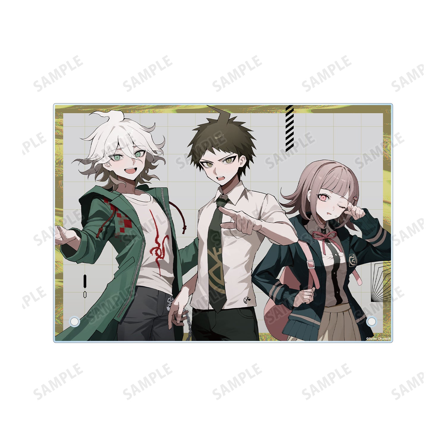 (Goods - Ornament) Danganronpa Series Exclusive Art Hajime Hinata & Nagito Komaeda & Chiaki Nanami Art by sakusya2 A5 Acrylic Panel