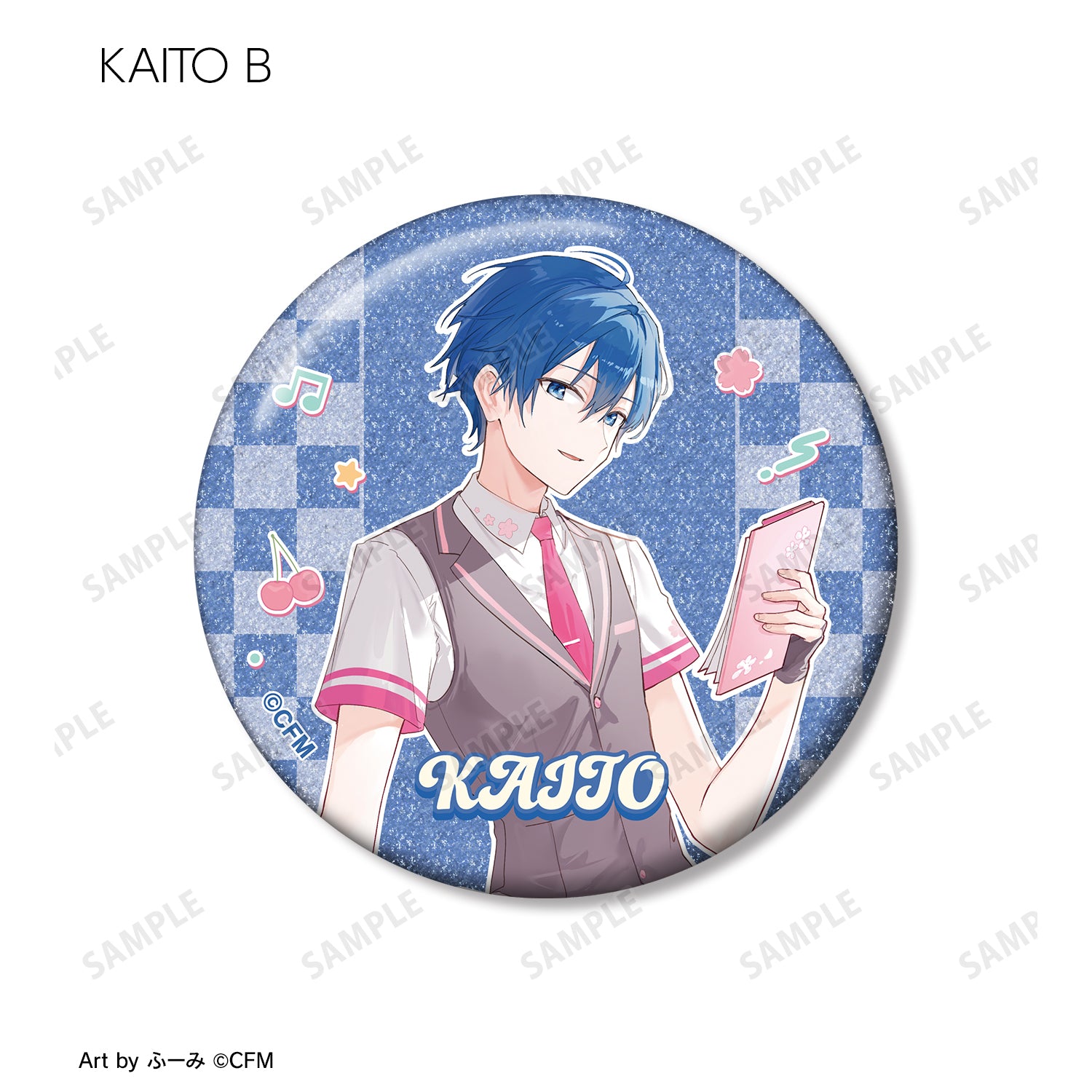 (1BOX=12)(Goods - Badge) Sakura Miku Exclusive Art American Diner ver. Art by Fumi Trading Glitter Button Badge