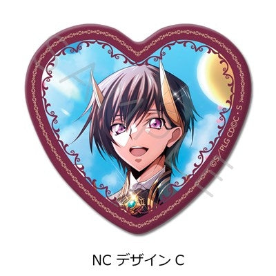 (1BOX=10)(Goods - Badge) CODE GEASS Lelouch of the Rebellion Heart-shaped Button Badge (10 Types Trading) (animate Advance Sales)