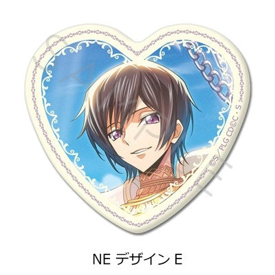 (1BOX=10)(Goods - Badge) CODE GEASS Lelouch of the Rebellion Heart-shaped Button Badge (10 Types Trading) (animate Advance Sales)