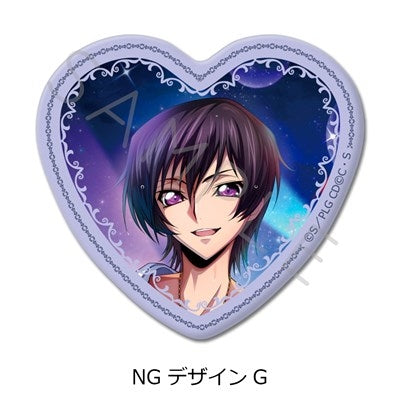 (1BOX=10)(Goods - Badge) CODE GEASS Lelouch of the Rebellion Heart-shaped Button Badge (10 Types Trading) (animate Advance Sales)