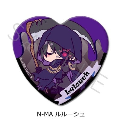 (Goods - Badge) CODE GEASS Lelouch of the Rebellion Heart-shaped Button Badge N-MA (Lelouch) (animate Advance Sales)