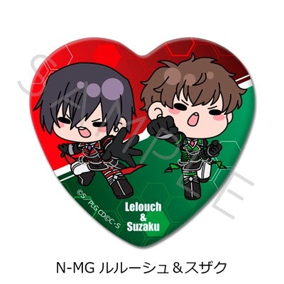 (Goods - Badge) CODE GEASS Lelouch of the Rebellion Heart-shaped Button Badge N-MG (Lelouch & Suzaku) (animate Advance Sales)