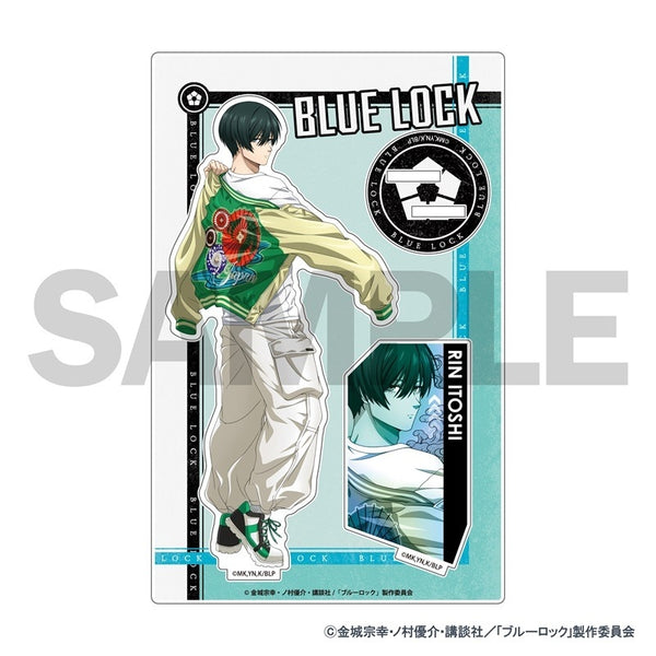 (Goods - Stand Pop) Blue Lock Wearing Sukajan Souvenir Jacket Exclusive Art Acrylic Stand (Rin Itoshi)