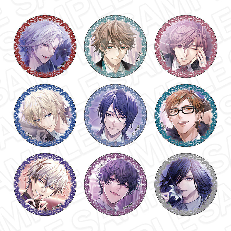 [※Blind](Goods - Badge) Ikemen Villains: Wrapped in Wicked Romance Trading 57mm Button Badge Wedding Lilies