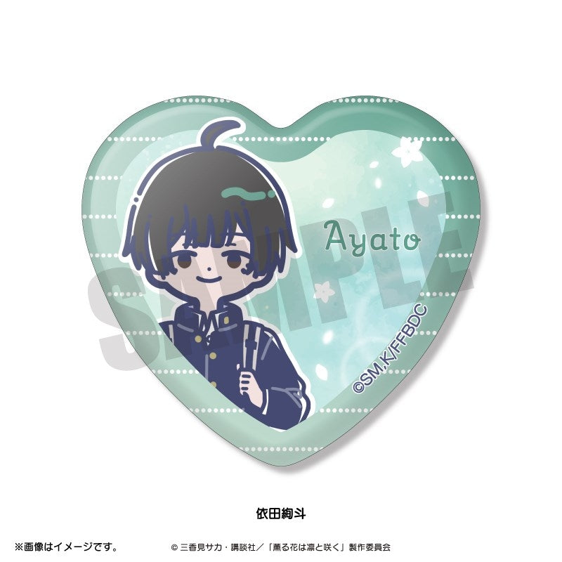 1BOX=6)(Goods - Badge) TV Anime The Fragrant Flower Blooms with Dignity Retro Pop Heart-shaped Button Badge (6 Types Total)