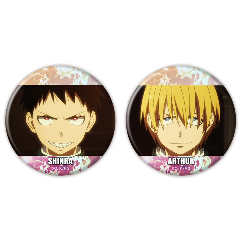 (Goods - Badge) TV Anime Fire Force Season 3 Iridescent Button Badge Set of 2 Shinra Kusakabe & Arthur Boyle