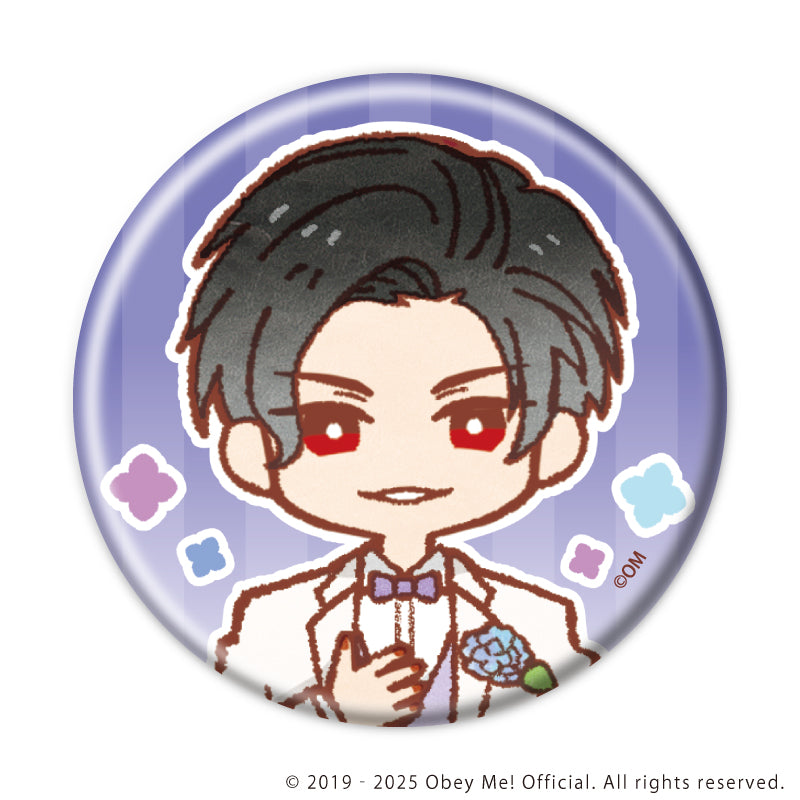 (1BOX=7)(Goods - Button Badge) Obey Me! Nightbringer Button Badge 25 Hydrangea Ver. (Retro Art)