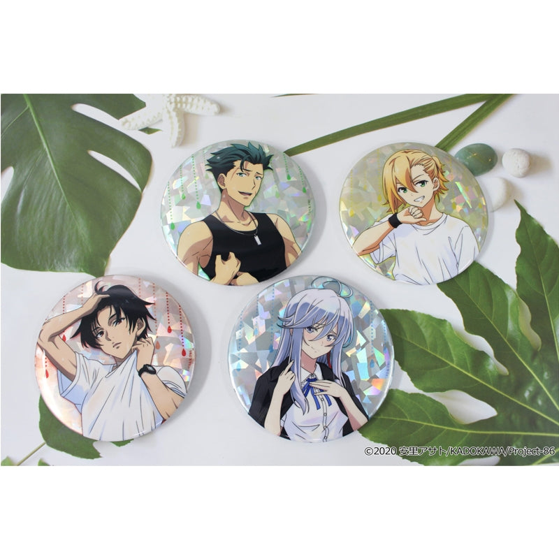 (Goods - Badge) 86: Eighty Six Exclusive Art Holographic Button Badge (Raiden) Taking Shelter from the Rain