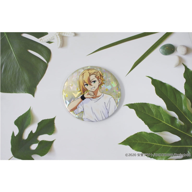 (Goods - Badge) 86: Eighty Six Exclusive Art Holographic Button Badge (Theo) Taking Shelter from the Rain