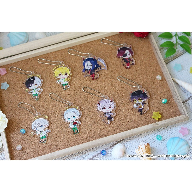 (1BOX=8)(Goods - Key Chain) WIND BREAKER PuchiChoco Trading Acrylic Key Chain Angels & Demons ver.
