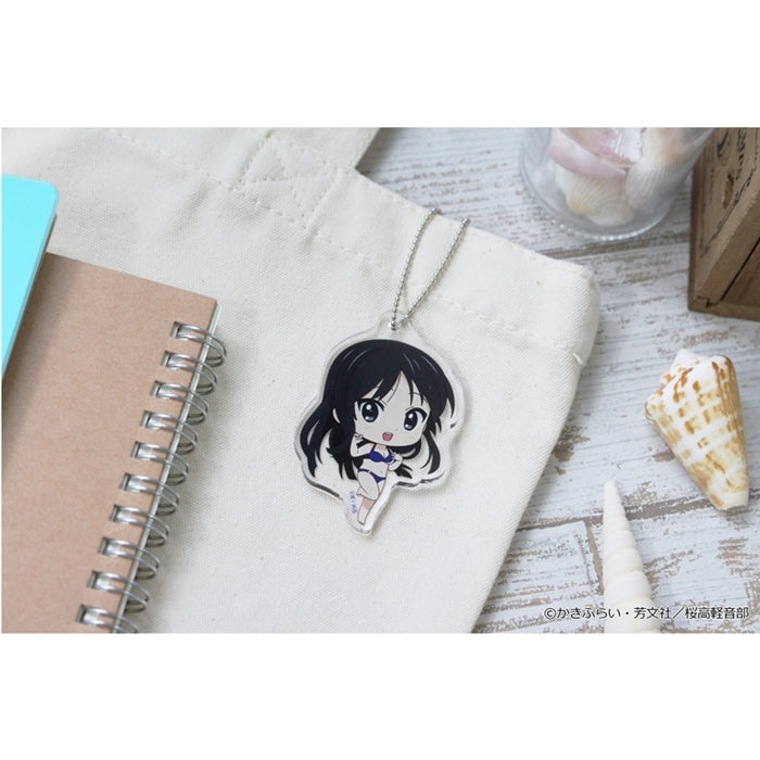(Goods - Key Chain) K-ON!! PuchiChoco Mini Acrylic Key Chain (Mio Akiyama) Swimsuit ver.