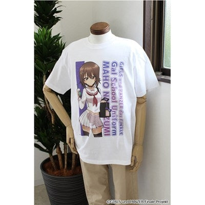 (Goods - Shirt) Girls und Panzer das Finale feat. Exclusive Art Graphic T-shirt (Maho Nishizumi) Gyaru School Uniform ver.